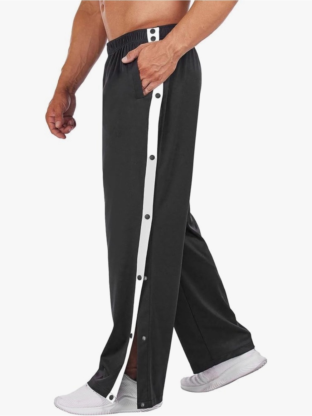 Deyeek Tear Away Snap Button Pants XXL NWT Black Post Surgery Basketball